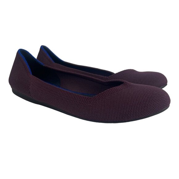 RETIRED Rothy's The Flat Wine Purple Ballet Flats Size 8.5 EUC - Picture 1 of 9